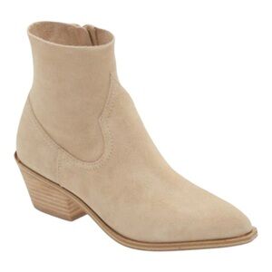 Steve Madden Braylen Pointed Toe Bootie In Sand Suede